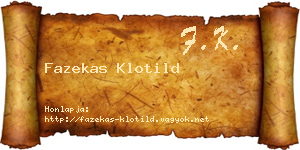Fazekas Klotild névjegykártya